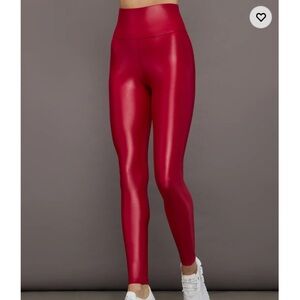CARBON38 High Rise Legging in Takara Shine crimson red women’s size small 26.5”